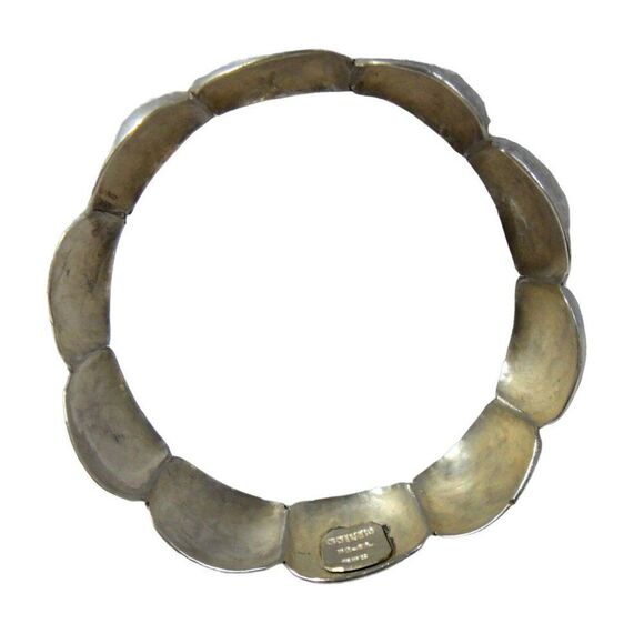 Bracelet Modernist Wide Bangle Sterling Silver Curved Squares  50+ Grams Estate - Picture 8 of 9